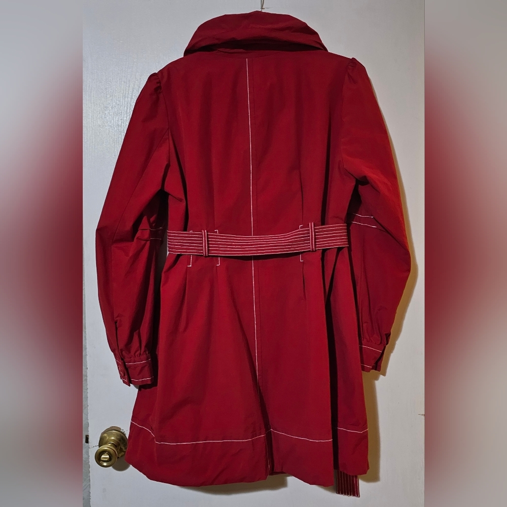 Esprit Vibrant Red Trench Coat with Belt - Picture 8 of 8